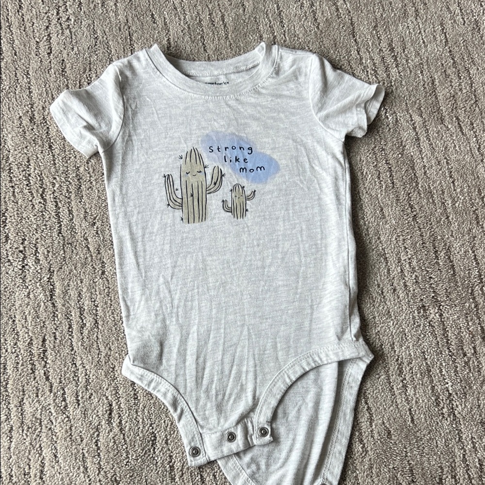 Carter's Light Gray Cactus Bodysuit